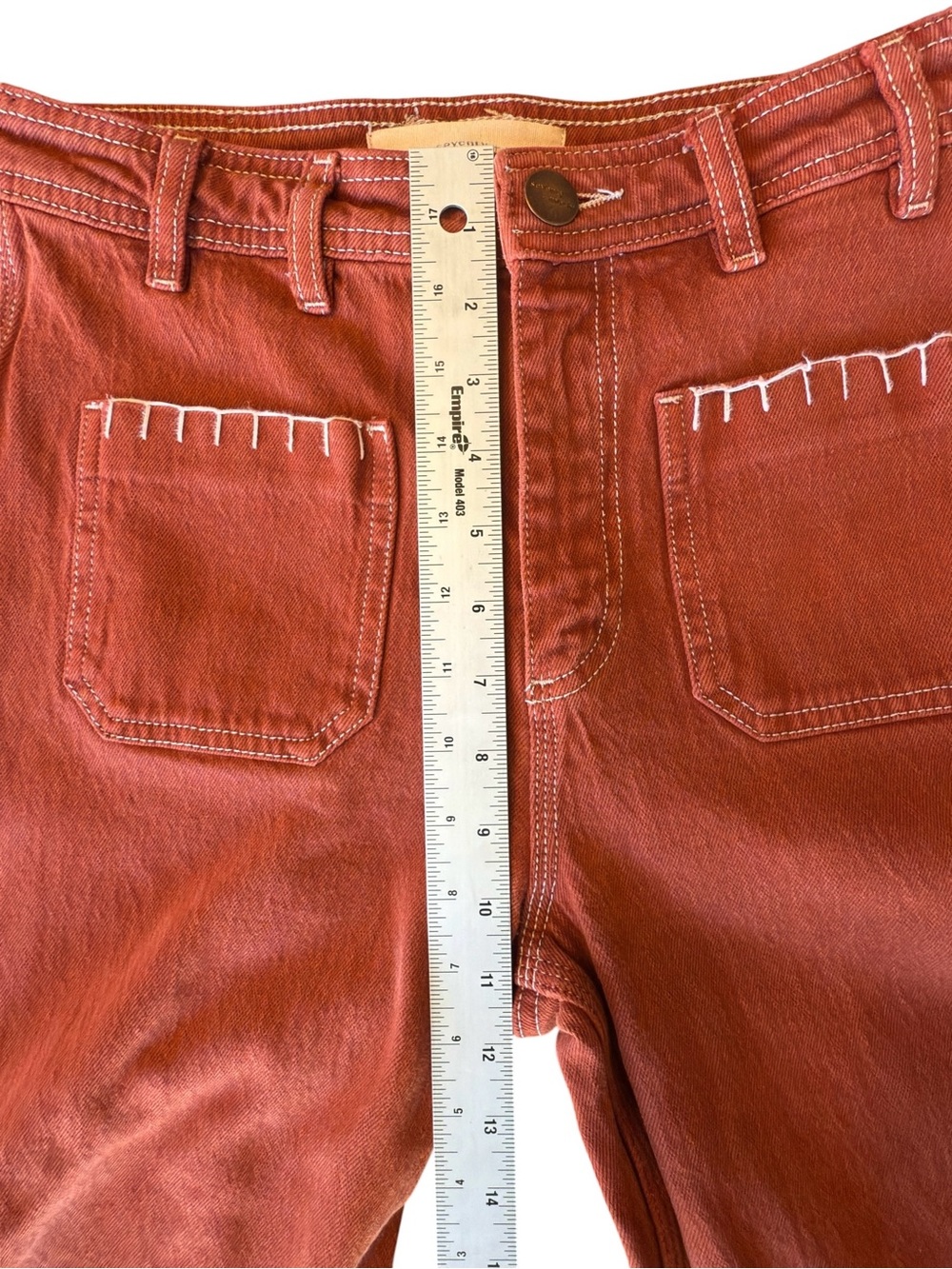 Seventy + Mochi Rust Red Wide-Leg Denim Jeans – Women’s Size 29 - Picture 13 of 15
